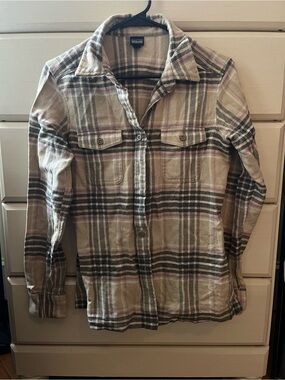 Patagonia Plaid Flannel Shirt in Beige and Brown